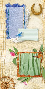 Background of the old tissue, paper, butterflie clipart