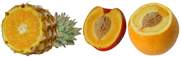 Mix ananász, narancs, őszibarack — Stock Fotó