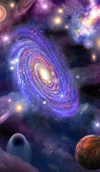 Alan, gezegenler ve nebulas — Stok fotoğraf