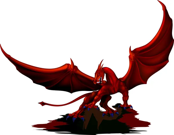 Rode draak — Stockvector