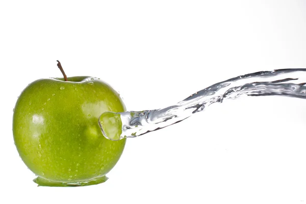 Green apple water splash — Stock Photo, Image