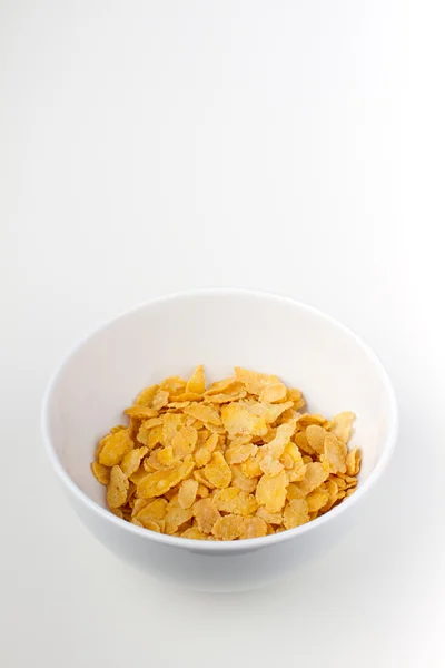 Conrflakes in white bowl — Stock Photo, Image