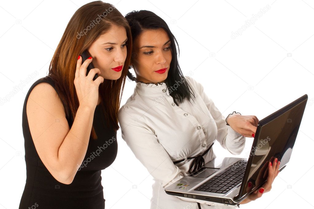 2 business women, secretaries working in office — Stock Photo