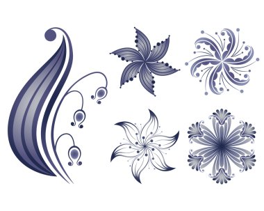 Vector collection of design flowers clipart