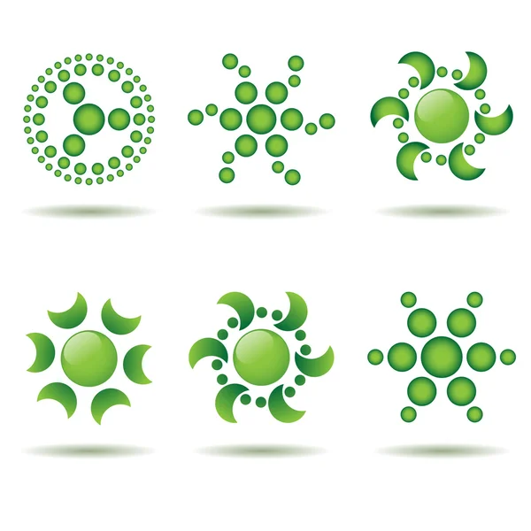 Set di elementi di design logo verde — Vettoriale Stock