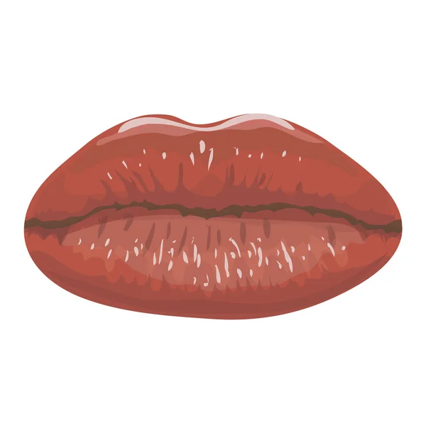 Lábios no beijo — Vetor de Stock
