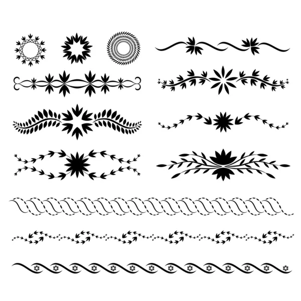 Ensemble d'éléments graphiques de conception florale — Image vectorielle