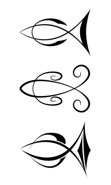 Рыбные символы или логотипы — стоковый вектор