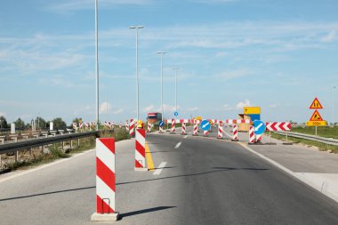 Highway in reconstruction clipart