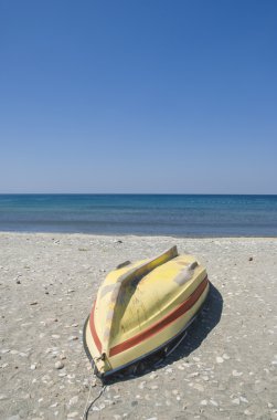 Boat at beach clipart