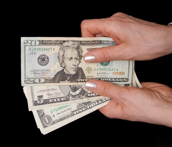 Money in hands — Stock Photo, Image