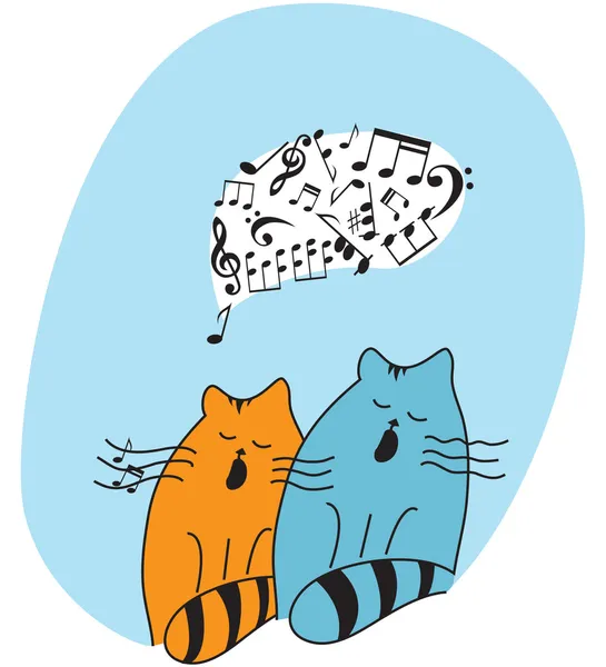 Дві Співаючі кішки — стоковий вектор