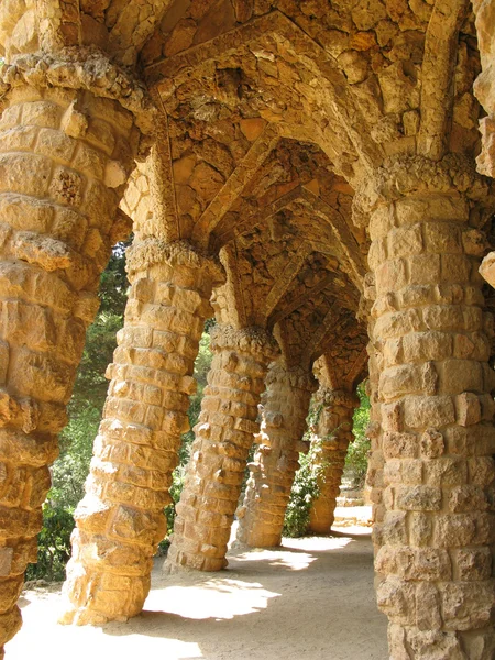 stock image Columns in Park Guell, Barcelona, Spain