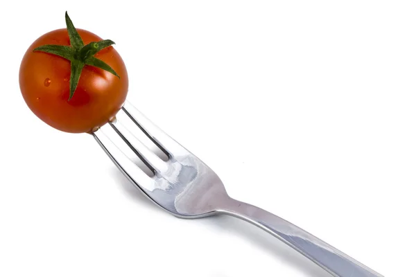 stock image Cherry tomato on a fork