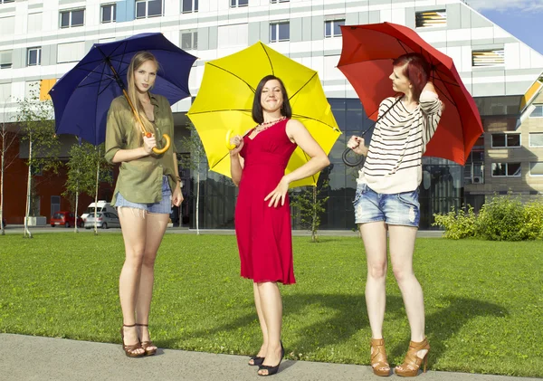 stock image Girls with umbrellas