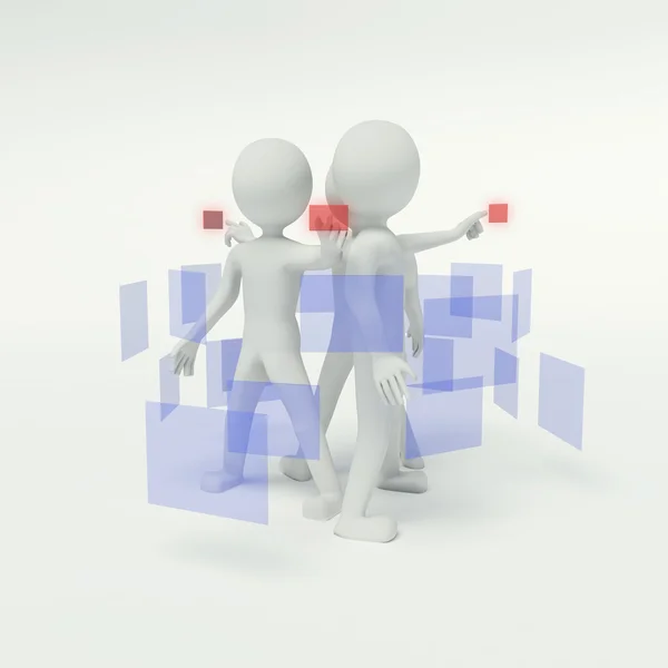 3d working in the group — Stock Photo, Image