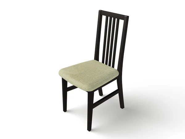 木椅黑色与白色背景上的织物座椅 — 图库照片