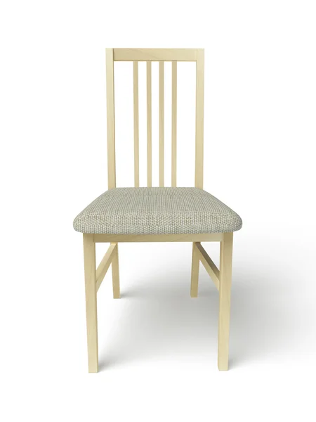 Trestol med stoffsete på hvit bakgrunn – stockfoto