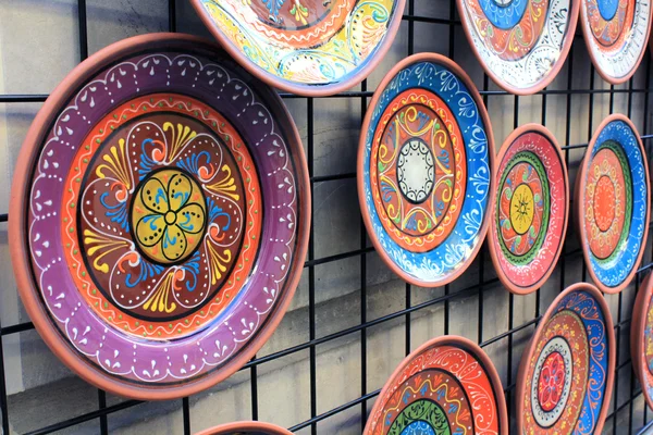 Handmade ceramic plates — Stock Photo, Image