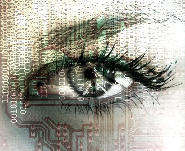 Cybernetische oog. — Stockfoto