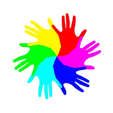 Mill hands of colors. clipart