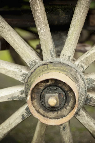 Vecchia ruota su un pullman — Foto Stock
