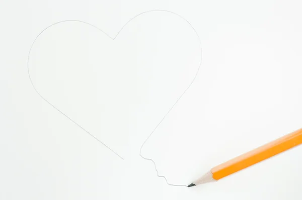 Falha em desenhar um coração — Fotografia de Stock