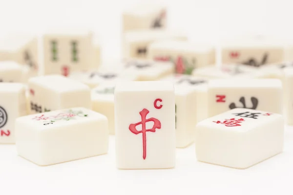 Studio skott av mahjong bitar — Stockfoto