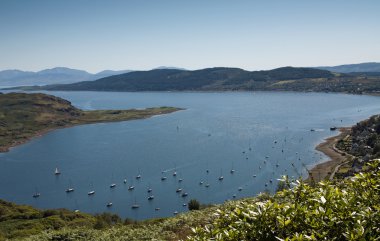 View above The Kyles of Bute, Cowal Peninsula, Argyll, Scotland clipart