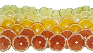 Background with citrus-fruit of grapefruit, orange, lemon and l clipart