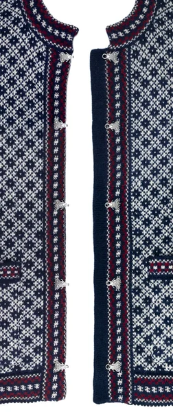 흰색 절연 배경 스칸디나비아 양모 스웨터 세부 정보 — 스톡 사진
