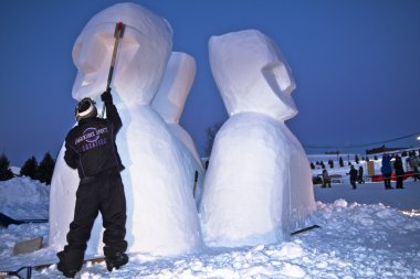 Snow Sculptor at Work clipart