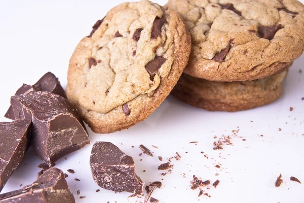 Chocolate Chip Cookies with Chocolate Pieces — Stok Foto