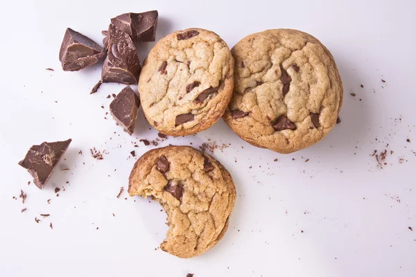 Chocolate Chip Cookies with Chocolate Pieces — Stock Photo, Image