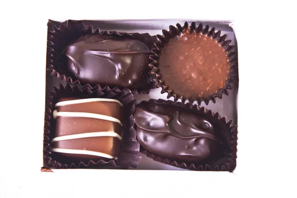 Mini Gift Box of Fancy Chocolates — Stock Photo, Image