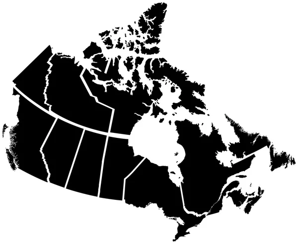 Mappa dettagliata dei Territori Canadesi — Vettoriale Stock
