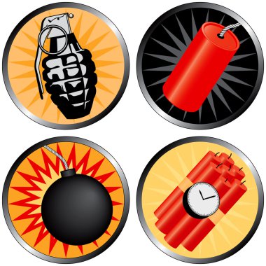 Icons that go BOOM! clipart