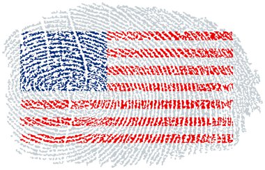 American Flag within a fingerprint clipart