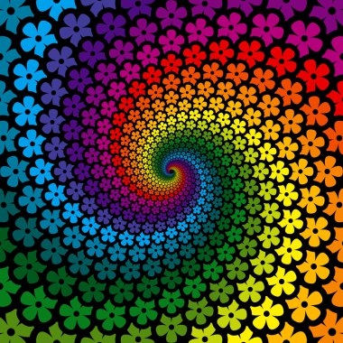 Colorful Flower Spiral Background clipart