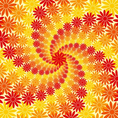 Red Orange and Yellow Flower Swirl Background clipart