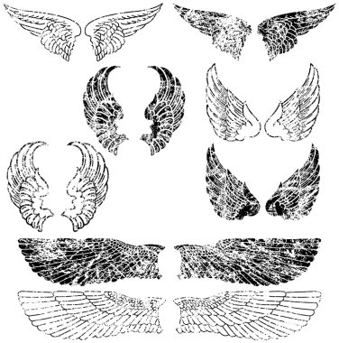 Grunge Angel Wings clipart