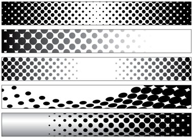 Halftone Black and White Web Banners clipart