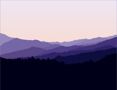 Blue ridge dağlarının manzarası