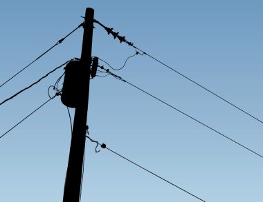 Pole and Wires Silhouette clipart