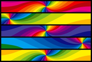 Rainbow Web Banners clipart