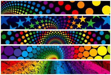 Rainbow Web Banners clipart