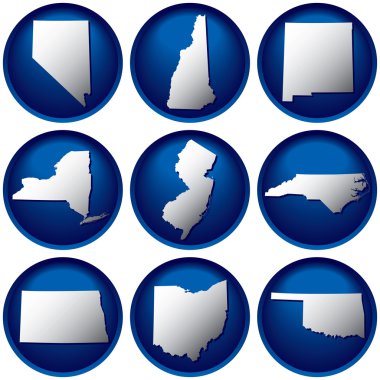 Nine United States Buttons clipart