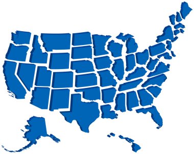 Amerika Birleşik Devletleri 3d harita