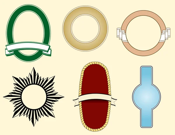 Шесть предметов для логотипов — стоковый вектор