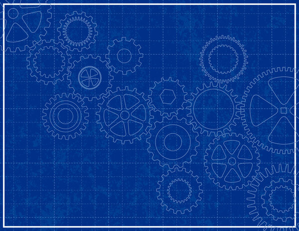 Blueprint Background with cogs